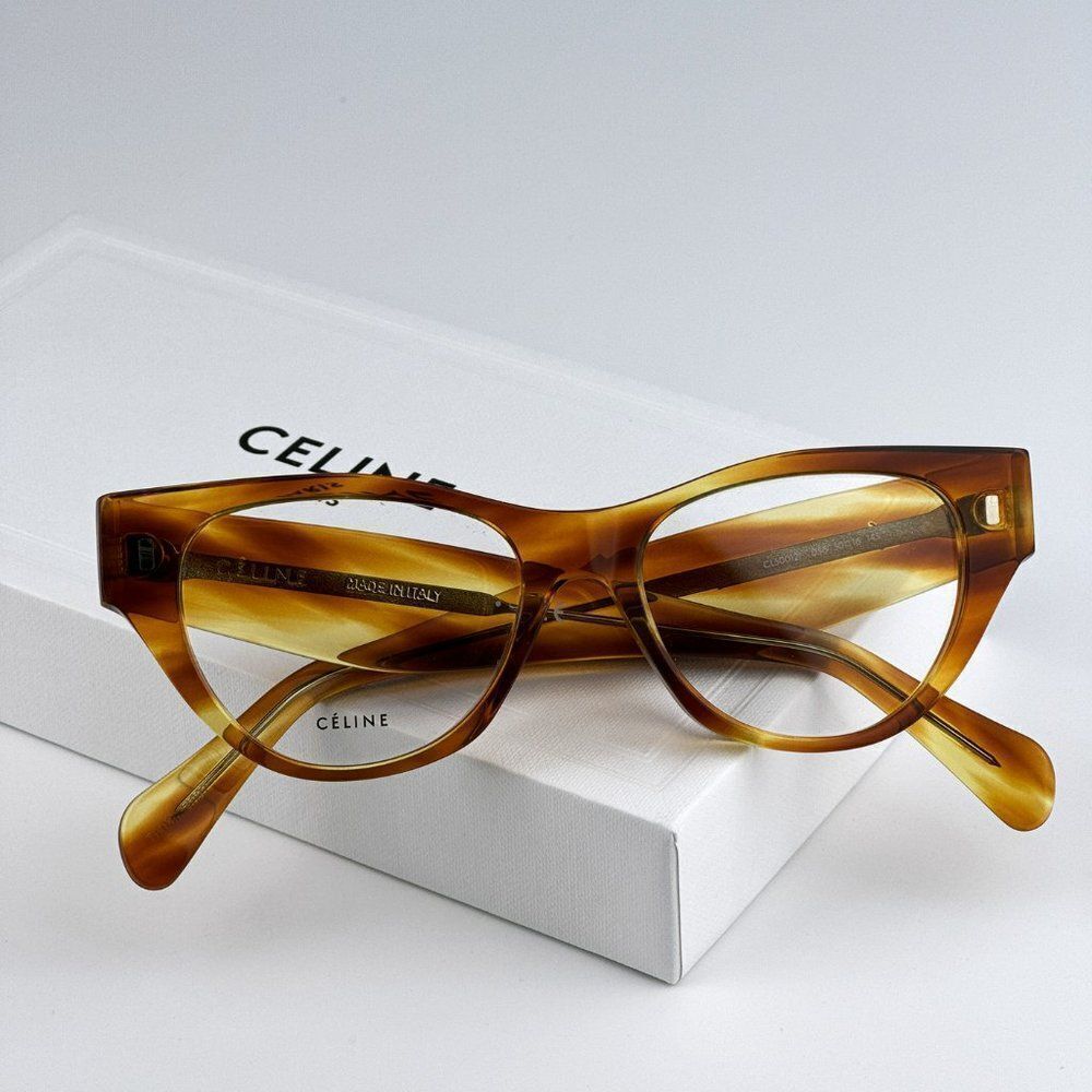 NEW Celine CL50012I 056 Havana Cat Eye Women Eyeglasses CL 50012I - Picture 2 of 10
